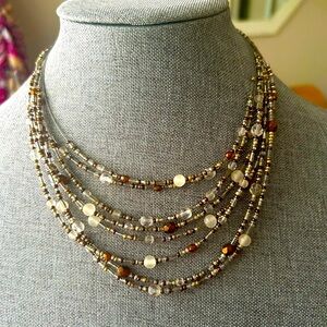Beaded Layered Necklace by Jean Andre